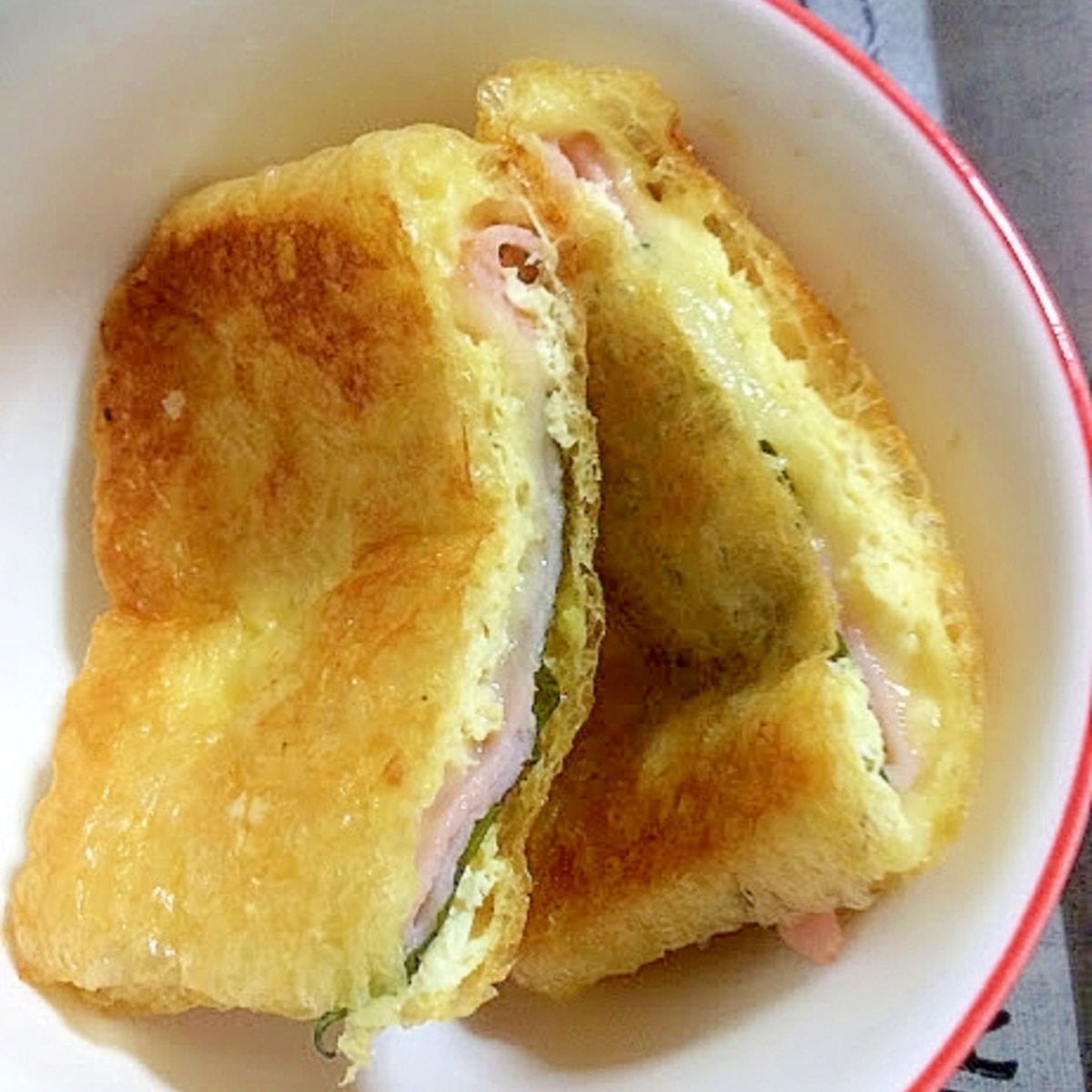 ハムチーズ大葉の油揚げ挟み焼き 簡単お弁当レシピ レシピ 作り方 By あさこんぶ 楽天レシピ ハムチーズ大葉の油揚げ挟み焼き 簡単お弁当レシピ レシピ 作り方 By あさこんぶ 楽天レシピ